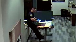 WATCH Officer collapses while packing up drug evidence laced with fentanyl [upl. by Rennob]