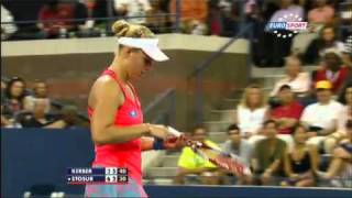 Angelique Kerber snaps racquetUS Open2011 SemiFinal [upl. by Winthorpe635]