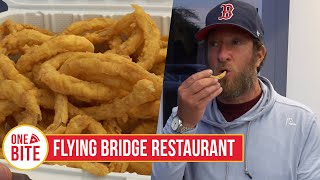 Barstool Onion Ring Review  Flying Bridge Restaurant Falmouth MA [upl. by Caz551]