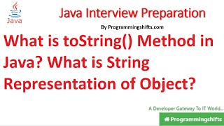 What is toString Method in Java What is the String Representation of Object [upl. by Henarat]