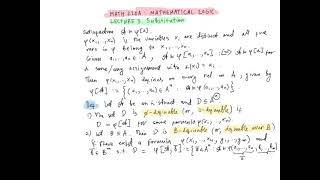 Mathematical Logic Lecture 3 Substitution of terms into formulas [upl. by Eugnimod262]