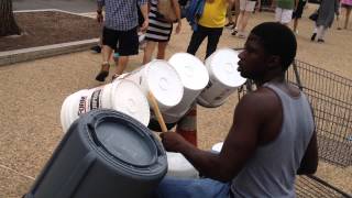 Bucket Drumming  Street Performers Drums Buckets Music [upl. by Sualakcin]