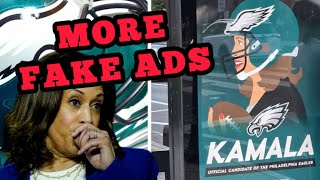 Kamala Harris EXPOSED Making Fake Philadelphia Eagles Ad [upl. by Coats]