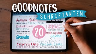 Die 20 SCHÖNSTEN SCHRIFTARTEN für Goodnotes Lernblätter  JustSayEleanor  Tutorial [upl. by Ellita]