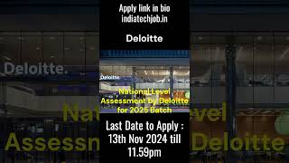 National Level Assessment by Deloitte for BEBTech2025 Batch indiatechjobin [upl. by Ariew206]