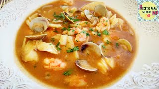 SOPA de Pescado y Marisco ¡DELICIOOOSA  Receta PASO a PASO [upl. by Corbin246]