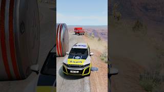 Car Pit Bollard Crash – BeamNGdrive [upl. by Anihtyc]