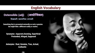 Ostensible meaning explanation in hindi with their synonyms  Antonyms and examples  vocabstock [upl. by Naimed897]