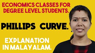 PHILLIPS CURVE  MALAYALAM EXPLANATION FOR BA BcomBBA Students [upl. by Yaakov]