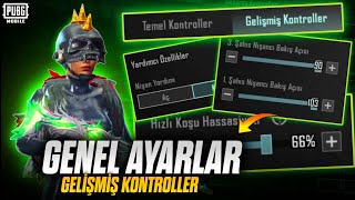 GENEL AYARLARIM 😍 GELİŞMİŞ KONTROLLER VE TÜM AYARLAR  REDMİ NOTE 8 PRO  PUBG MOBİLE [upl. by Mellisent]