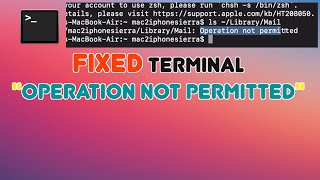 Fix Operation not permitted error in Mac terminal and iterm [upl. by Kaenel]