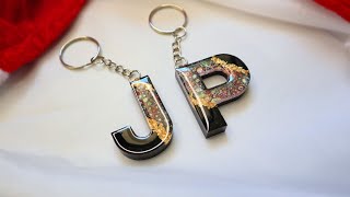 DIY Epoxy Resin Craft and Accessories for Beginners  Resin Letter keychains  Alphabet Keychain [upl. by Colline]