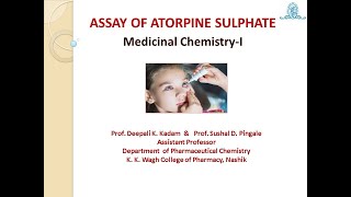 Assay of Atropine Sulphate [upl. by Ettenaj17]