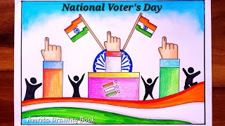 National Voters Day Drawing PosterHow to Draw National Voters Day poster easy stepsDrawing Easy [upl. by Emyam]