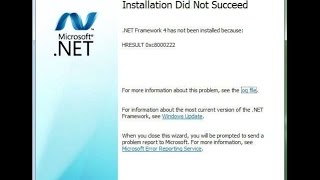 How to Fix Net Framework Installation did not succeed HRESULT 0xc8000222 Error [upl. by Anoy]