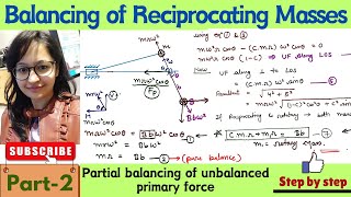 Partial Balancing of Unbalanced Primary Force in a Reciprocating EnginePart 2 pragyaniketan92 [upl. by Legna]