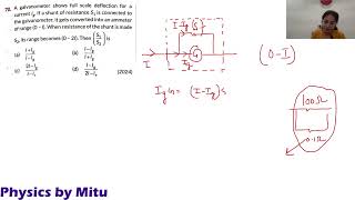 Pyq galvanometer shows full scale deflection for a current Ig physics class 12 numericals [upl. by Chang]