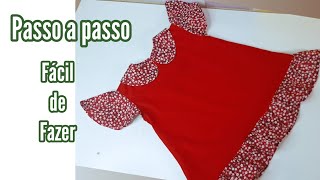 Como fazer Vestido infantil para o Natal Corte e Costura [upl. by Willock773]