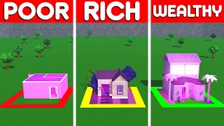 POOR vs RICH vs WEALTHY BUILD BATTLE IN ROBLOX BLOXBURG [upl. by Ahsenac621]