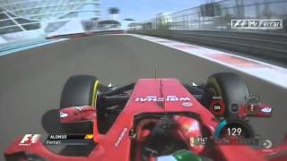 Fernando Alonso controlling his Ferrari Abu Dhabi 2014 [upl. by Ymas]