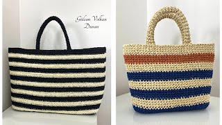 Making an Easy Straw Beach Bag from Paper Yarn [upl. by Sauncho539]