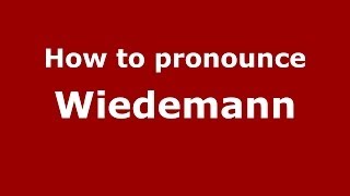 How to pronounce Wiedemann Brazilian PortugueseBrazil  PronounceNamescom [upl. by Ahsuatal]