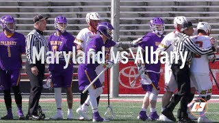 University of Albany vs University of Maryland Lacrosse Game Highlights [upl. by Htide278]