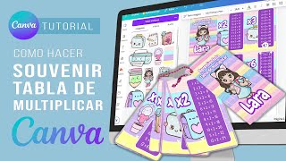 Crea un SOUVENIR económico de TABLA DE MULTIPLICAR personalizado para EVENTOS con CANVA gratuito [upl. by Ellehciram]