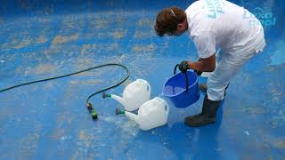 Paint your Pool with LUXAPOOL Epoxy Pool Paint  How to acid etch your pool before painting [upl. by Keefer]