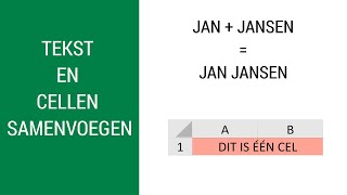 cellen en tekst samenvoegen in excel [upl. by Elisabet]