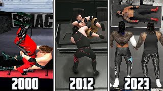 The Evolution Of Going Through The Announcers Table In EVERY WWE Games [upl. by Jo-Anne271]