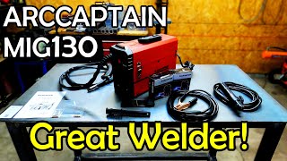 New Arccaptain MIG 130 Flux core Welder Awesome DIY Welding Unit [upl. by Egdirdle133]