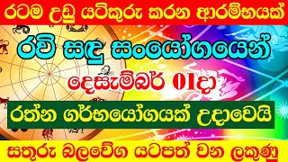 Dont miss Dec 01 රත්න ගර්භයෝගය දෙසැ 01දා  Super Wealthy Vasana is a powerful Dhanayoga  Ape [upl. by Urina]