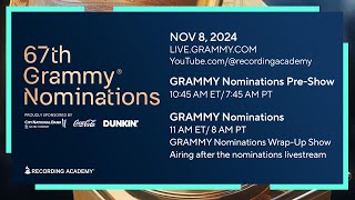 The 2025 GRAMMY Nominations Will Be Announced Friday Nov 8 2024 Save The Date [upl. by Jacklin]