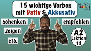 A2 Lektion 13  Verben mit Dativ amp Akkusativ German verbs with dative amp accusative German Grammar [upl. by Chrisy549]