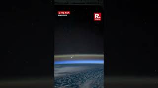 NASA Shares Video Showing Satellites Dancing Across The GreenOrange Predawn Horizon [upl. by Muns]