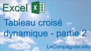 Excel 2007  Tableau croisé dynamique Partie 2 [upl. by Nwahser432]