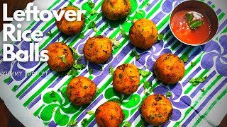 Leftover Rice Balls  Crispy Potato Rice Balls  Instant Healthy Boiled Rice recipe  Snacks Recipe [upl. by Asilat]