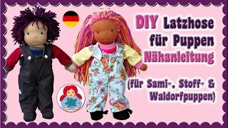 DIY  Latzhose für Puppen  Schritt für Schritt Anleitung • Sami Schnittmuster [upl. by Flo]