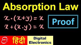 🔴 ABSORPTION LAW  Theorems in Boolean Algebra  in HINDI [upl. by Wolk546]