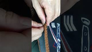 Double loop leather lacing craftedleather leatherbag handmade leathercraft handmadebags bags [upl. by Marci]