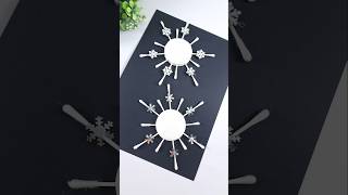 How to make a Snowflake with cotton buds  Cute Snowflake Craft ❄️ snowflakes diy kidsdiyandplay [upl. by Cedric]