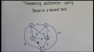 Travelling salesman using Branch amp Bound technic in Tamil [upl. by Kyte]