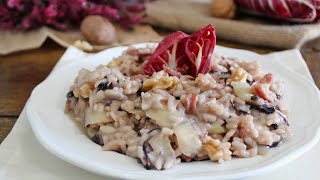 Un primo piatto per occasioni importanti IL RISOTTO CON RADICCHIO SPECK E NOCI  La cucina di Rita [upl. by Habas369]