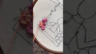 How to embroider woven rose embroidery art Shorts [upl. by Friedly]