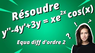 Equation différentielle dordre 2  partie 3  avec un cosinus [upl. by Eerased]