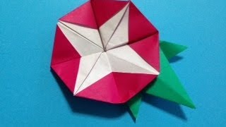 簡単 おりがみ アサガオ origami Morning glory [upl. by Inimak]