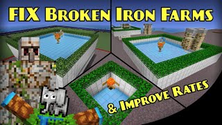 FIX Broken Iron Farm amp Improve Rates  Minecraft Bedrock Farm Tutorial  MCPE XBOX PS SWITCH [upl. by Aciretnahs]