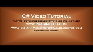 Part 60 C Tutorial Difference between String and StringBuilder [upl. by Howlan]