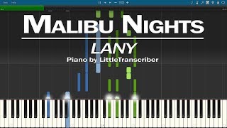 LANY  Malibu Nights Piano Cover Synthesia Tutorial by LittleTranscriber [upl. by Avehsile98]